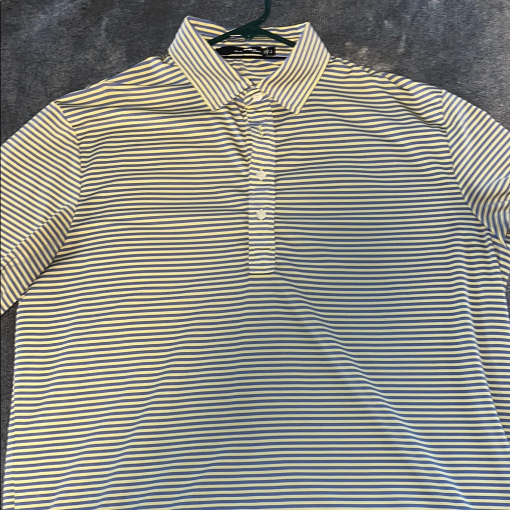 RLX Ralph Lauren Yellow and Blue Polo Shirt Nautical Style